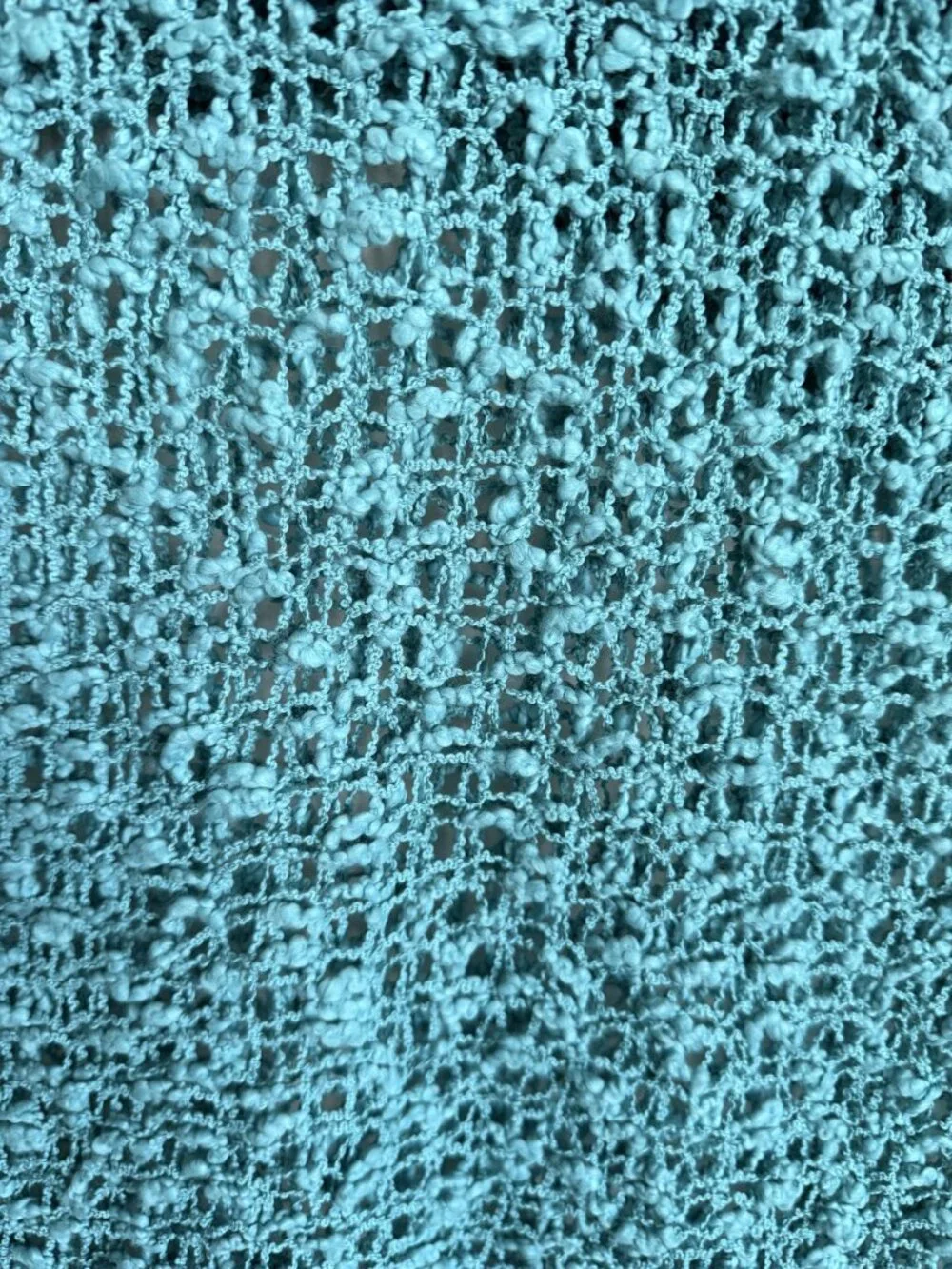 Lost River Clothing Aqua Openwork Knit Scarf Wrap